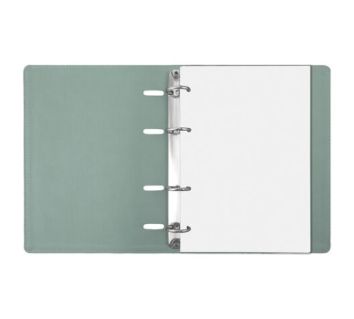 Тетрадь на кольцах А5 (180х220 мм), 120 листов, под кожу, клетка, BRAUBERG 