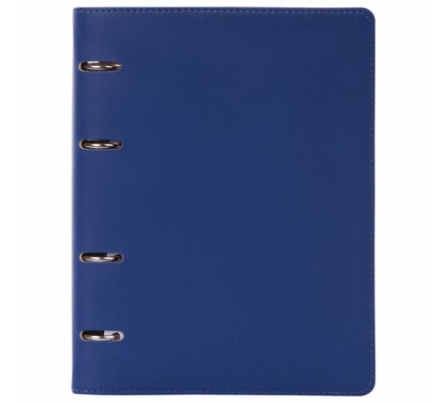 Тетрадь на кольцах А5 (180х220 мм), 120 листов, под кожу, клетка, BRAUBERG 