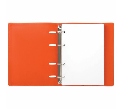 Тетрадь на кольцах А5 (180х220 мм), 120 листов, под кожу, клетка, BRAUBERG 