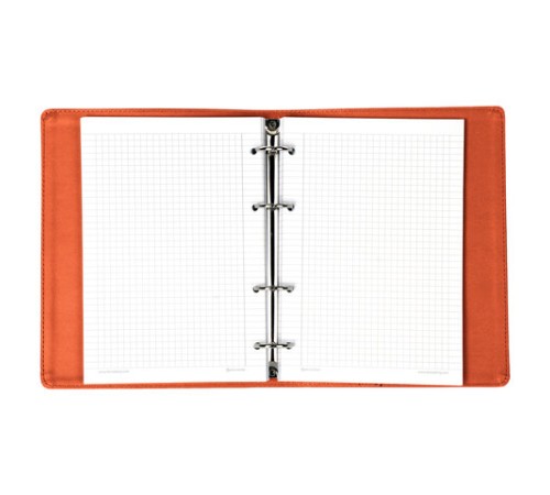 Тетрадь на кольцах А5 (180х220 мм), 120 листов, под кожу, клетка, BRAUBERG 