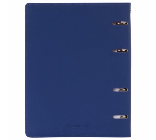 Тетрадь на кольцах А5 (180х220 мм), 120 листов, под кожу, клетка, BRAUBERG 