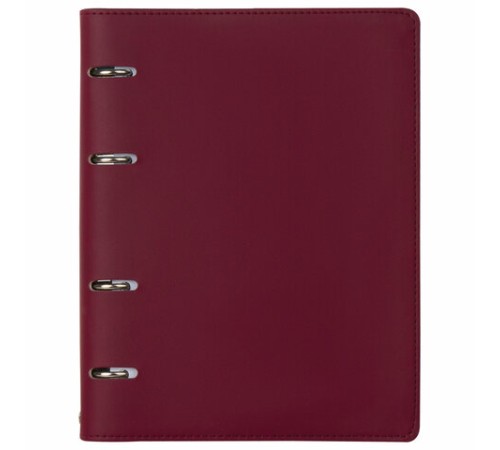 Тетрадь на кольцах А5 (180х220 мм), 120 листов, под кожу, клетка, BRAUBERG 