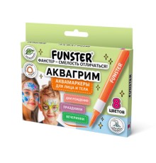 Аквагрим аквамаркеры для лица и тела, 8 цветов, FUNSTER (ФАНСТЕР), 152608