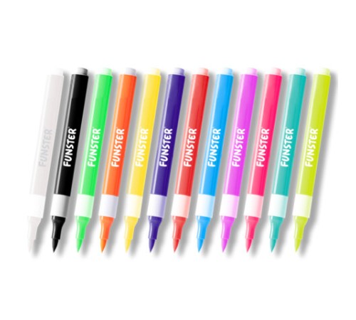 Аквагрим аквамаркеры для лица и тела, 12 цветов, FUNSTER (ФАНСТЕР), пластиковый кейс, 152609