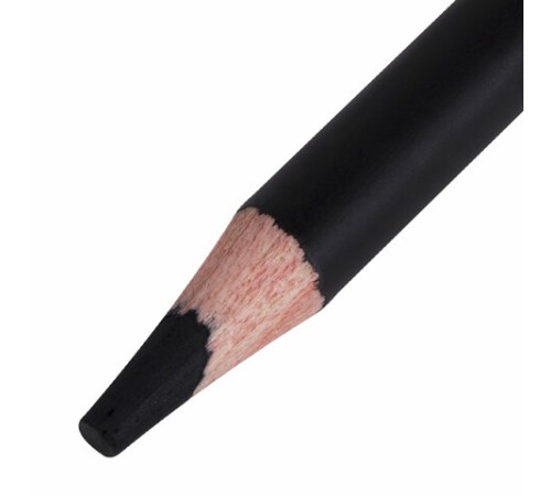 Карандаш (1 штука) угольный BRAUBERG ART CLASSIC, МЯГКИЙ, круглый, корпус черный, заточенный, 181290