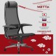Кресло офисное МЕТТА "К-4-Т" хром, прочная сетка, сиденье и спинка регулируемые, черное