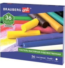 Пастель масляная художественная BRAUBERG ART CLASSIC, 36 цветов, круглое сечение, 181449