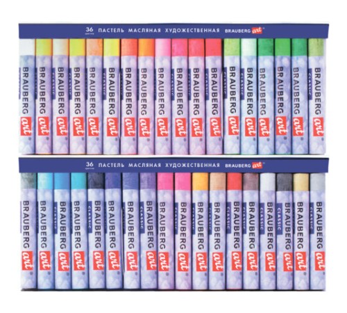 Пастель масляная художественная BRAUBERG ART CLASSIC, 36 цветов, круглое сечение, 181449