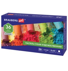 Пастель сухая художественная BRAUBERG ART CLASSIC, 36 цветов, круглое сечение, 181455