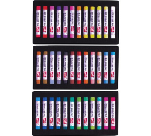 Пастель сухая художественная BRAUBERG ART CLASSIC, 36 цветов, круглое сечение, 181455