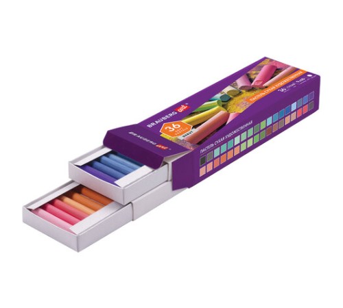 Пастель сухая художественная BRAUBERG ART DEBUT, 36 цветов, круглое сечение, 181461