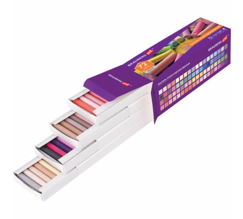 Пастель сухая художественная BRAUBERG ART DEBUT, 72 цвета, круглое сечение, 181463