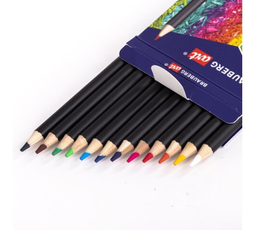 Карандаши художественные цветные BRAUBERG ART CLASSIC, 12 цветов, МЯГКИЙ грифель 3,3 мм, 181536