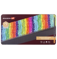 Карандаши цветные художественные BRAUBERG ART PREMIERE, НАБОР 72 цвета, 4 мм, металл кейс, 181693