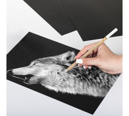 Карандаши МЕЛОВЫЕ художественные белые, НАБОР 12 шт., BRAUBERG ART CLASSIC, грифель 4 мм, 181897