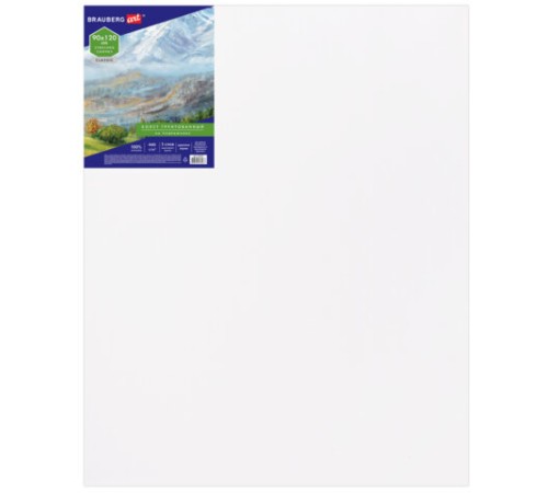 Холст на подрамнике BRAUBERG ART CLASSIC, 90х120см, 440 г/м2, грунт, 100% хлопок, крупное зерно 191027