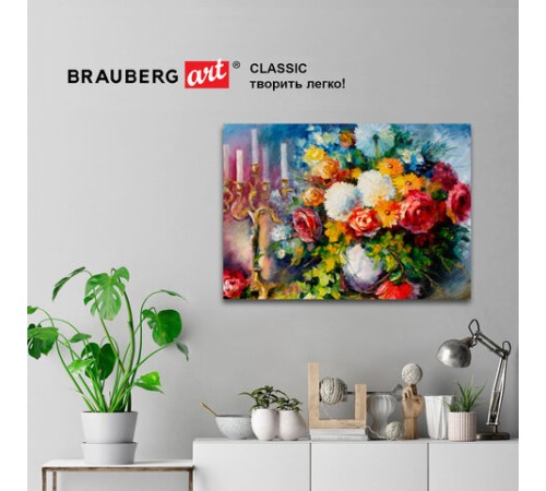 Холст на подрамнике BRAUBERG ART CLASSIC, 90х120см, 440 г/м2, грунт, 100% хлопок, крупное зерно 191027