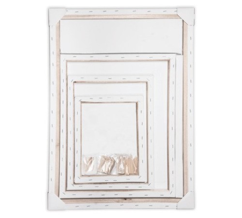 Холсты на подрамнике BRAUBERG ART DEBUT, НАБОР 4 шт., грунтованные, 100% хлопок, мелкое зерно, 191028