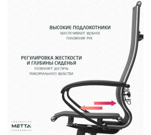 Кресло офисное МЕТТА "К-7" пластик, прочная сетка, сиденье и спинка регулируемые, черное Кресло офисное МЕТТА "К-7" пластик, прочная сетка, сиденье и спинка регулируемые, черное