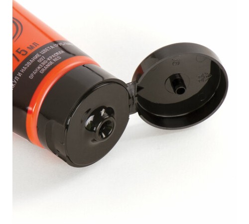 Краска акриловая художественная BRAUBERG ART CLASSIC, туба 75 мл, ОРАНЖЕВО-КРАСНАЯ, 191080