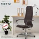 Кресло офисное МЕТТА "К-29" хром, экокожа, сиденье и спинка мягкие, темно-коричневое