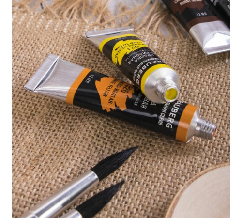 Краски акриловые художественные BRAUBERG ART CLASSIC, НАБОР 12 цветов по 12 мл, в тубах, 191122