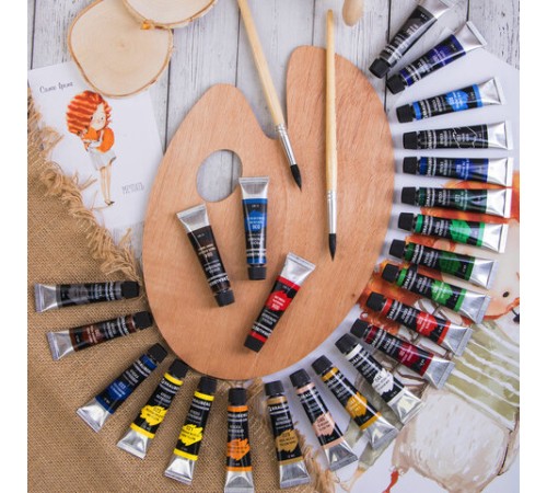 Краски акриловые художественные BRAUBERG ART CLASSIC, НАБОР 24 цвета по 12 мл, в тубах, 191124