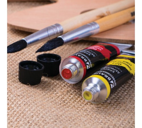 Краски акриловые художественные BRAUBERG ART CLASSIC, НАБОР 24 цвета по 12 мл, в тубах, 191124