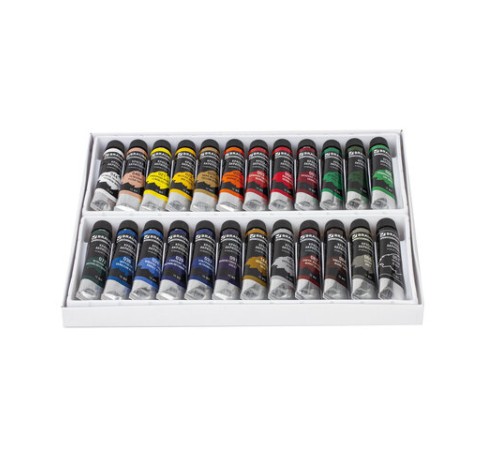 Краски акриловые художественные BRAUBERG ART CLASSIC, НАБОР 24 цвета по 12 мл, в тубах, 191124