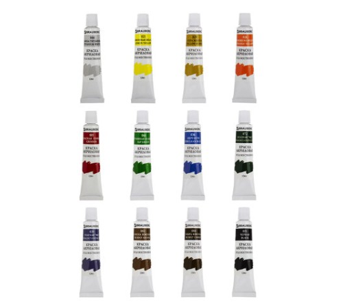 Краски акриловые художественные BRAUBERG ART DEBUT, НАБОР 12 цветов по 12 мл, в тубах, 191125