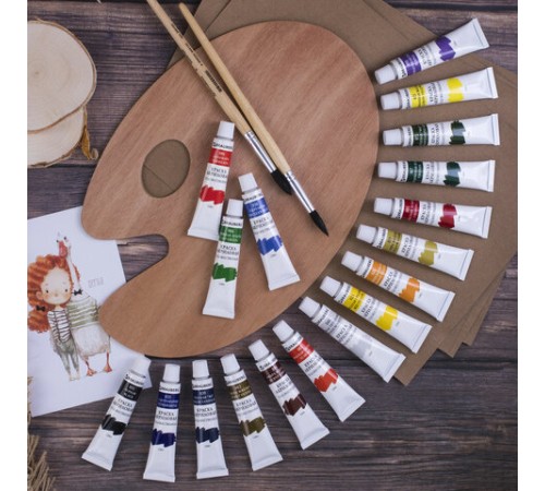 Краски акриловые художественные BRAUBERG ART DEBUT, НАБОР 18 цветов по 12 мл, в тубах, 191126