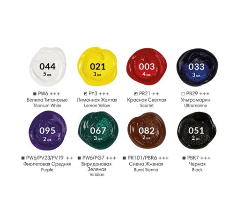 Краски акриловые художественные BRAUBERG ART DEBUT, НАБОР 24 шт. по 75 мл, 8 цветов, в тубах, 191128