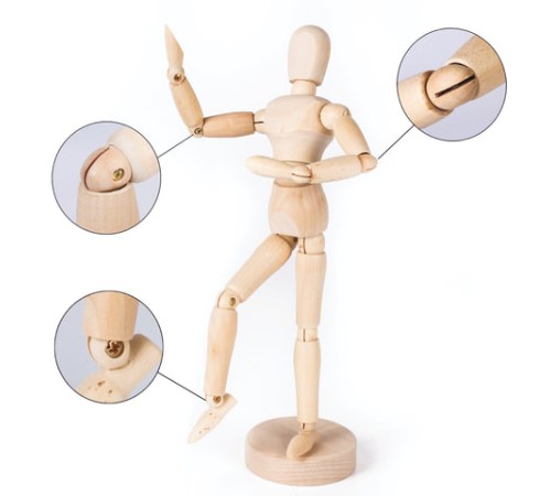 Манекен человека художественный BRAUBERG ART CLASSIC, мужской, дерево, высота 20 см., 191287