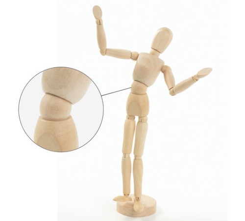 Манекен человека художественный BRAUBERG ART CLASSIC, мужской, дерево, высота 30 см., 191289
