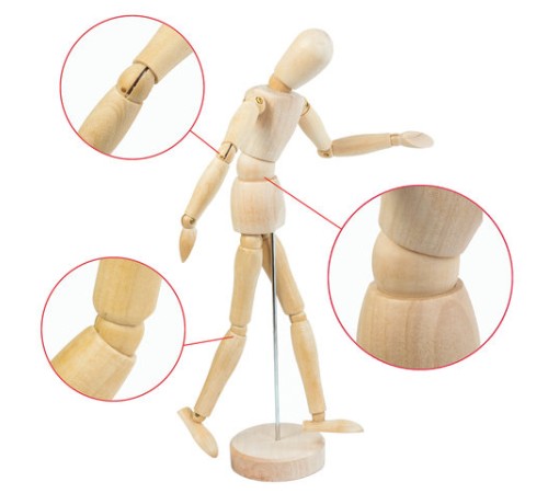 Манекен человека художественный BRAUBERG ART CLASSIC, женский, дерево, высота 30 см., 191290