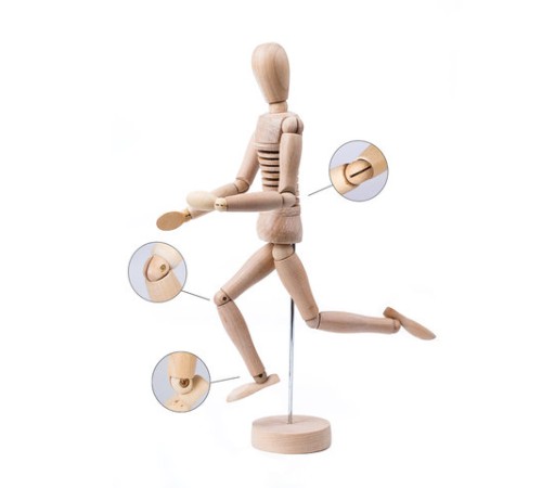 Манекен художественный ГИБКИЙ, BRAUBERG ART CLASSIC, дерево, высота 30 см, 191293