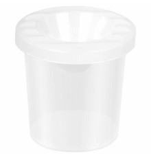 Стакан-непроливайка ПИФАГОР, белый, прозрачный, 191309