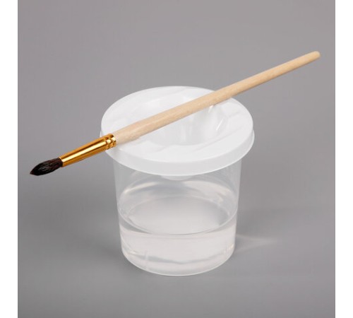 Стакан-непроливайка ПИФАГОР, белый, прозрачный, 191309