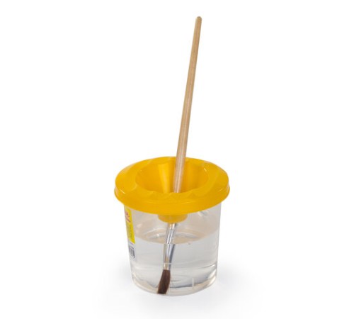 Стакан-непроливайка ЮНЛАНДИЯ, желтая крышка, 191311