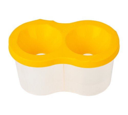 Стакан-непроливайка ЮНЛАНДИЯ, двойной, желтая крышка, 191313