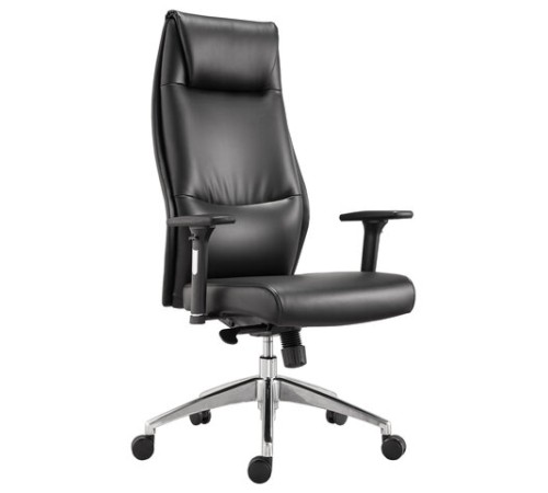 Кресло офисное BRABIX PREMIUM "Blues EX-751", синхромеханизм, алюминий, экокожа, черное, 532486