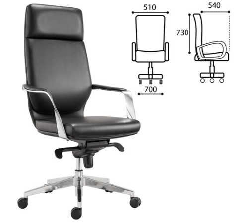 Кресло офисное BRABIX PREMIUM "Resonance EX-755", мультиблок, алюминий, экокожа, черное, 532487
