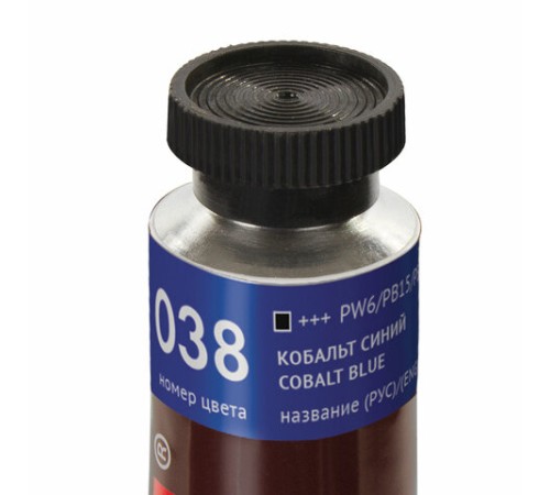 Краска масляная художественная BRAUBERG ART PREMIERE, 46 мл, проф. серия, КОБАЛЬТ СИНИЙ, 191415