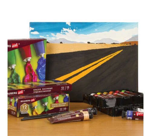 Краска масляная художественная BRAUBERG ART PREMIERE, 46 мл, проф. серия, ЗЕЛЕНАЯ ФЦ, 191431