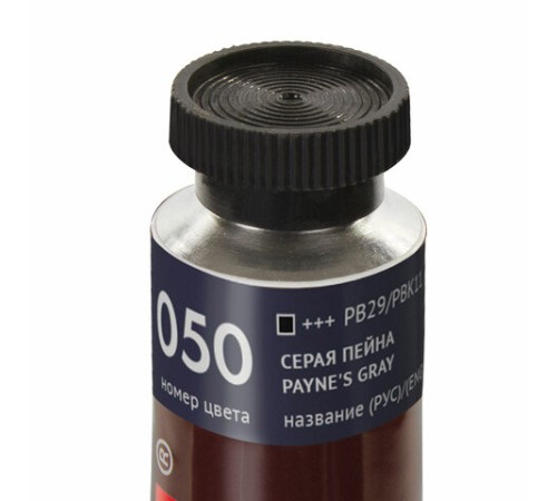 Краска масляная художественная BRAUBERG ART PREMIERE, 46 мл, проф. серия, СЕРАЯ ПЕЙНА, 191445