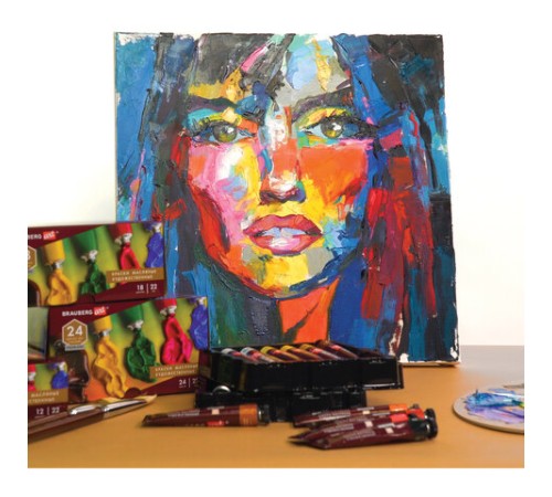 Краска масляная художественная BRAUBERG ART PREMIERE, 46 мл, проф. серия, СЕРАЯ ПЕЙНА, 191445