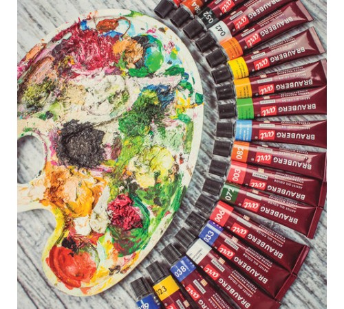 Краски масляные художественные BRAUBERG ART PREMIERE, 18 цв. по 12 мл, в тубах, 191456