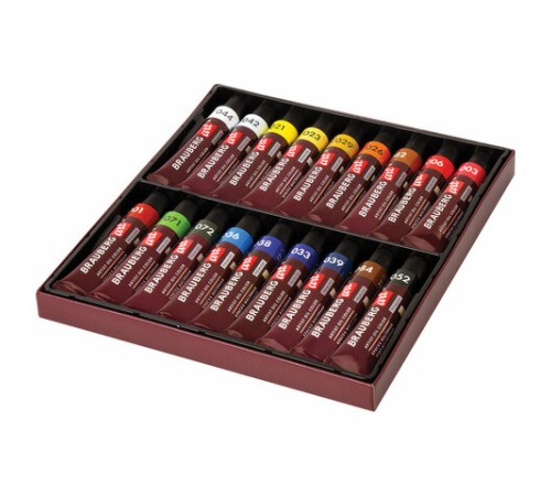 Краски масляные художественные BRAUBERG ART PREMIERE, 18 цв. по 12 мл, в тубах, 191456