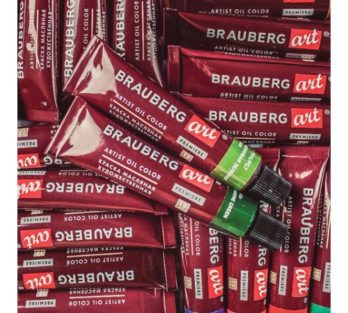 Краски масляные художественные BRAUBERG ART PREMIERE, 24 цв. по 12 мл, в тубах, 191457