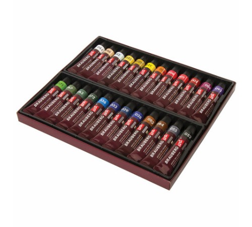 Краски масляные художественные BRAUBERG ART PREMIERE, 24 цв. по 12 мл, в тубах, 191457